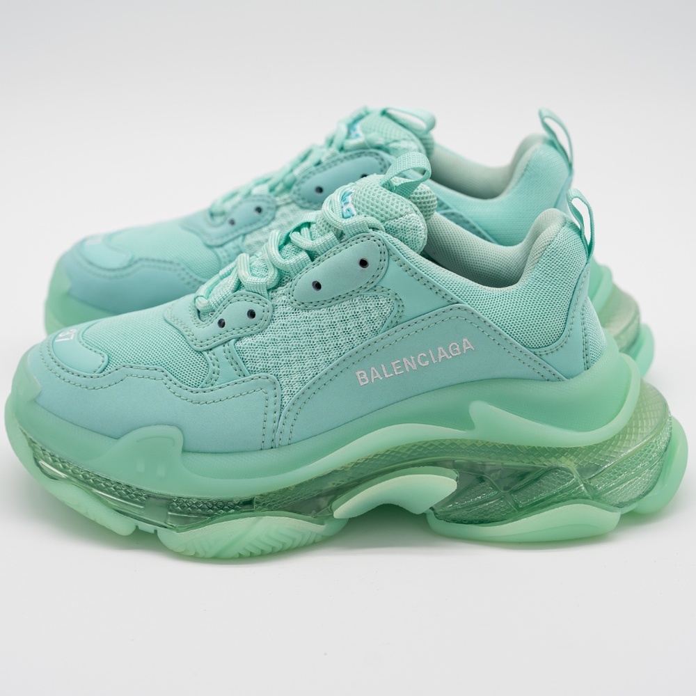 size 37 EU / 7 US Balenciaga Triple S Sneakers Mint Green - Picture 4 of 15
